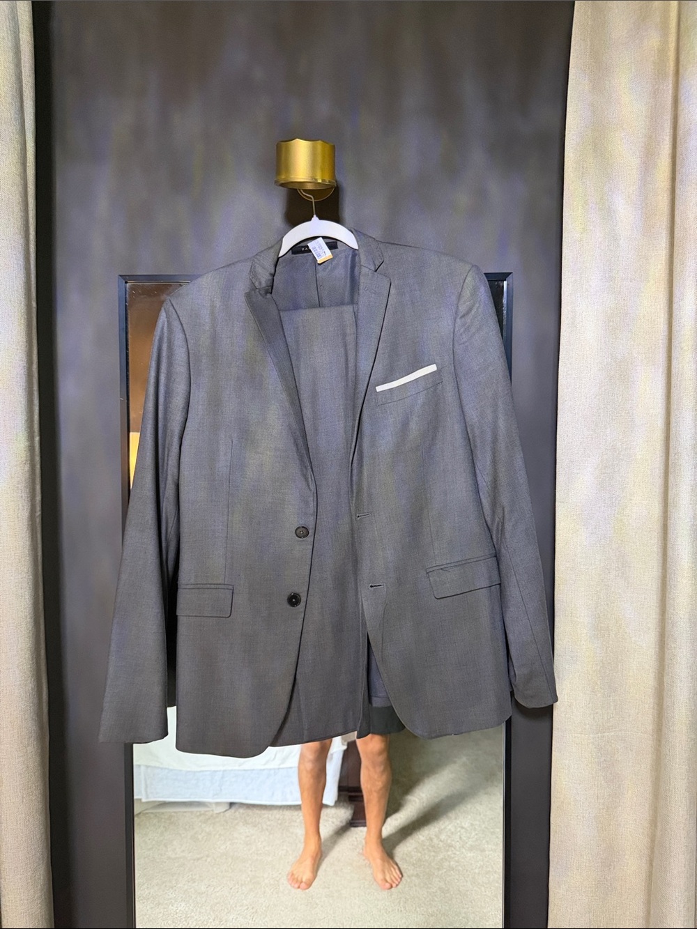 Zara Man Gray Slim Fit Suit Jacket & Pants 38R / 32